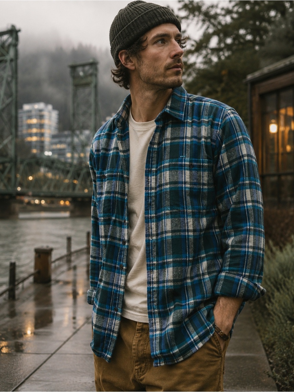 Premium Cotopaxi Mero flannel Organic Cotton Men Button Down Shirt Large PNW